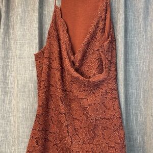 Anthropologie Lace Cami Top in Warm rust color